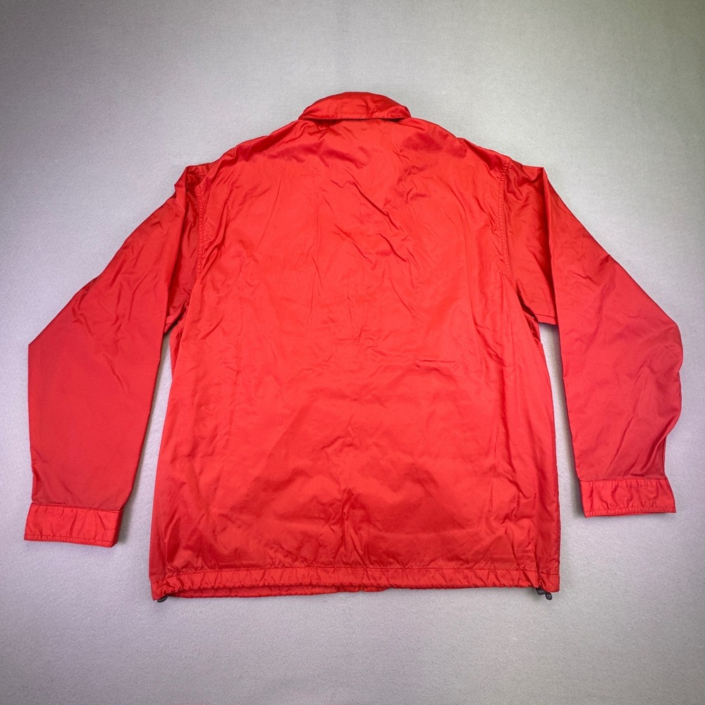 Lands' End Jacket‎ Mens Large Hidden Hood Red Collared Rain Jacket Windbreaker - Picture 8 of 8
